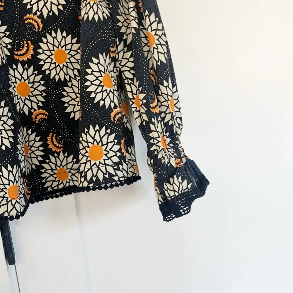 The Odells Samia Daisy Rufffle Top in Twilight Medium - Picture 7 of 8